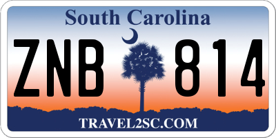 SC license plate ZNB814