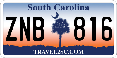 SC license plate ZNB816
