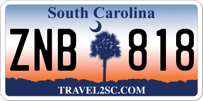 SC license plate ZNB818