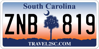SC license plate ZNB819