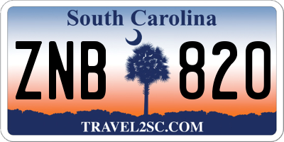 SC license plate ZNB820