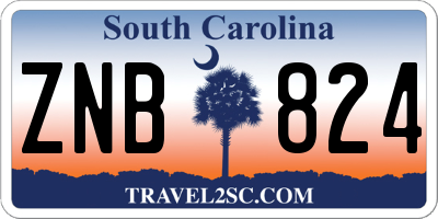 SC license plate ZNB824