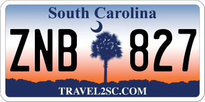 SC license plate ZNB827