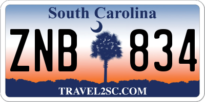 SC license plate ZNB834