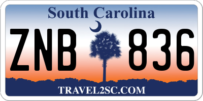 SC license plate ZNB836