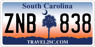 SC license plate ZNB838