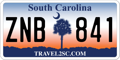 SC license plate ZNB841