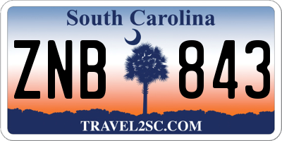 SC license plate ZNB843