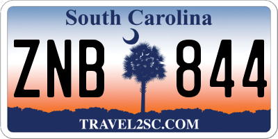SC license plate ZNB844