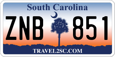 SC license plate ZNB851
