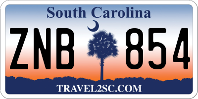SC license plate ZNB854