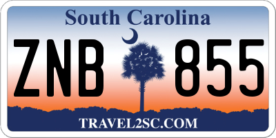 SC license plate ZNB855