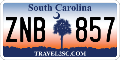 SC license plate ZNB857