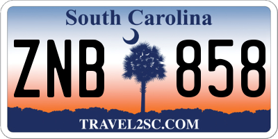 SC license plate ZNB858