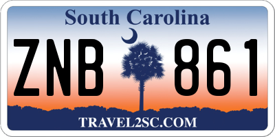 SC license plate ZNB861