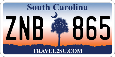 SC license plate ZNB865