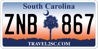 SC license plate ZNB867