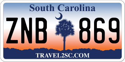 SC license plate ZNB869