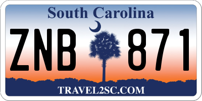 SC license plate ZNB871