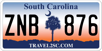 SC license plate ZNB876