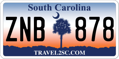 SC license plate ZNB878