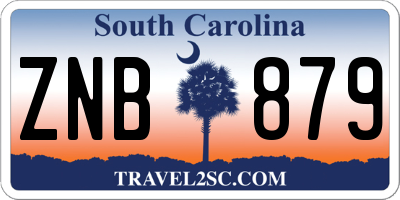 SC license plate ZNB879