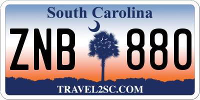SC license plate ZNB880