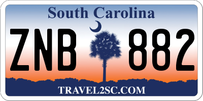 SC license plate ZNB882