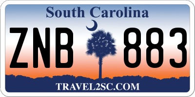 SC license plate ZNB883