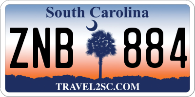 SC license plate ZNB884