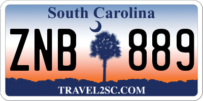 SC license plate ZNB889
