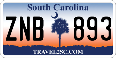 SC license plate ZNB893