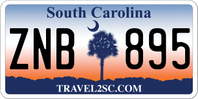 SC license plate ZNB895