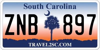 SC license plate ZNB897