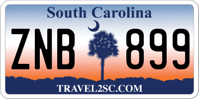 SC license plate ZNB899