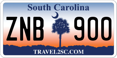 SC license plate ZNB900