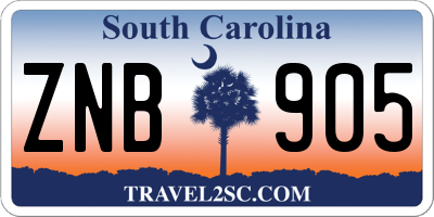 SC license plate ZNB905