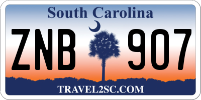 SC license plate ZNB907