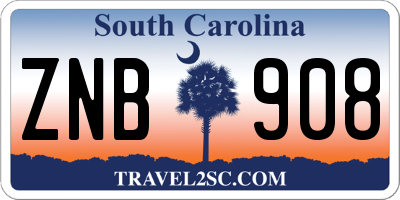SC license plate ZNB908