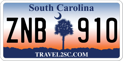 SC license plate ZNB910