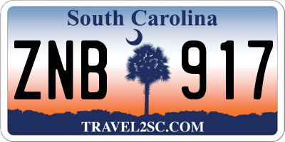SC license plate ZNB917