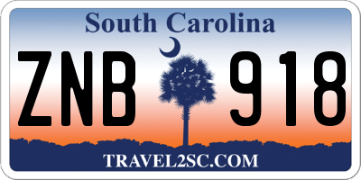 SC license plate ZNB918