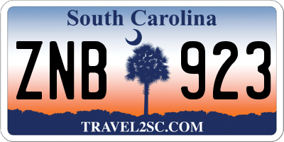 SC license plate ZNB923