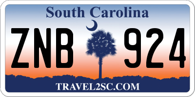 SC license plate ZNB924