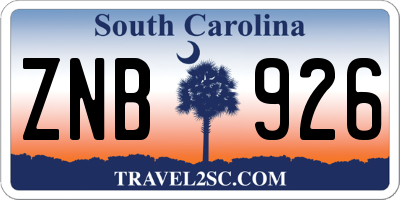 SC license plate ZNB926