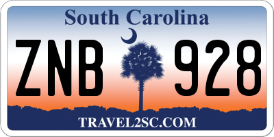 SC license plate ZNB928