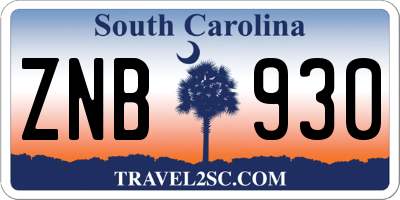 SC license plate ZNB930
