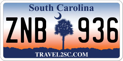 SC license plate ZNB936