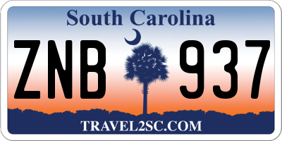 SC license plate ZNB937