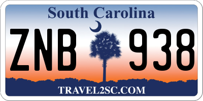 SC license plate ZNB938